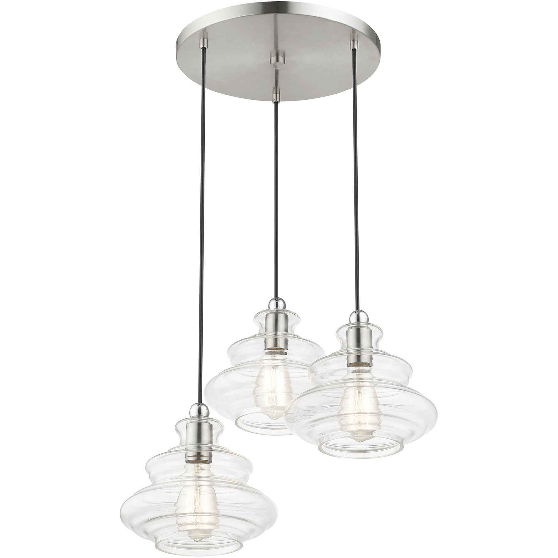Livex Lighting 52833-91 Everett 3 Light 20 inch Brushed