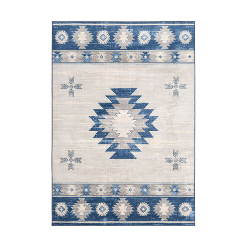 Cameron 87 X 63 inch Navy/Bright Blue/Medium Gray/Silver Gray/Cream Rugs