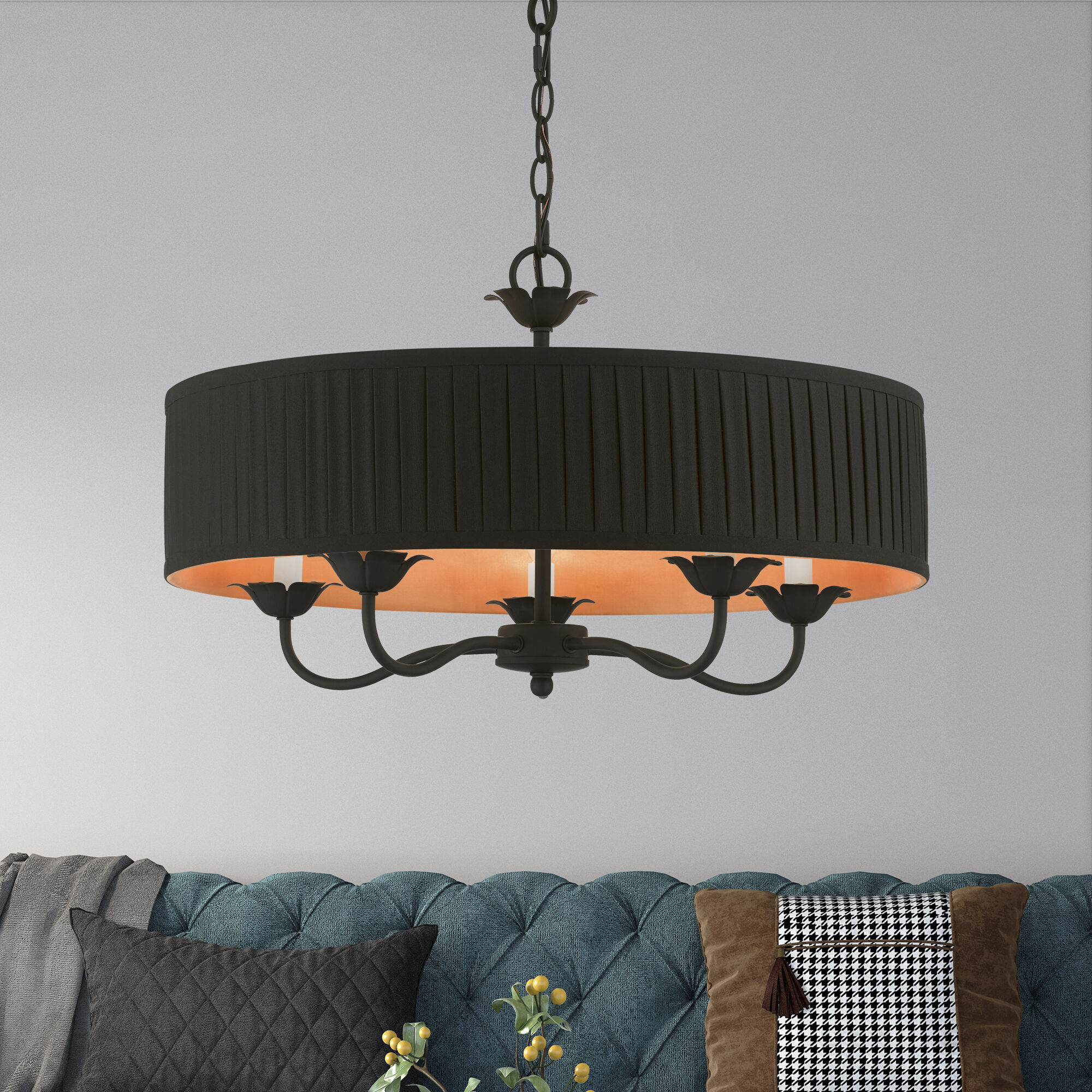 Harrington 5 Light 23 inch Black Pendant Chandelier Ceiling Light
