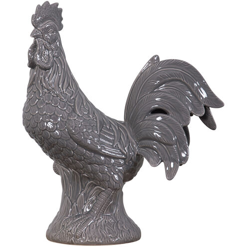 Americana Grey Rooster Statue