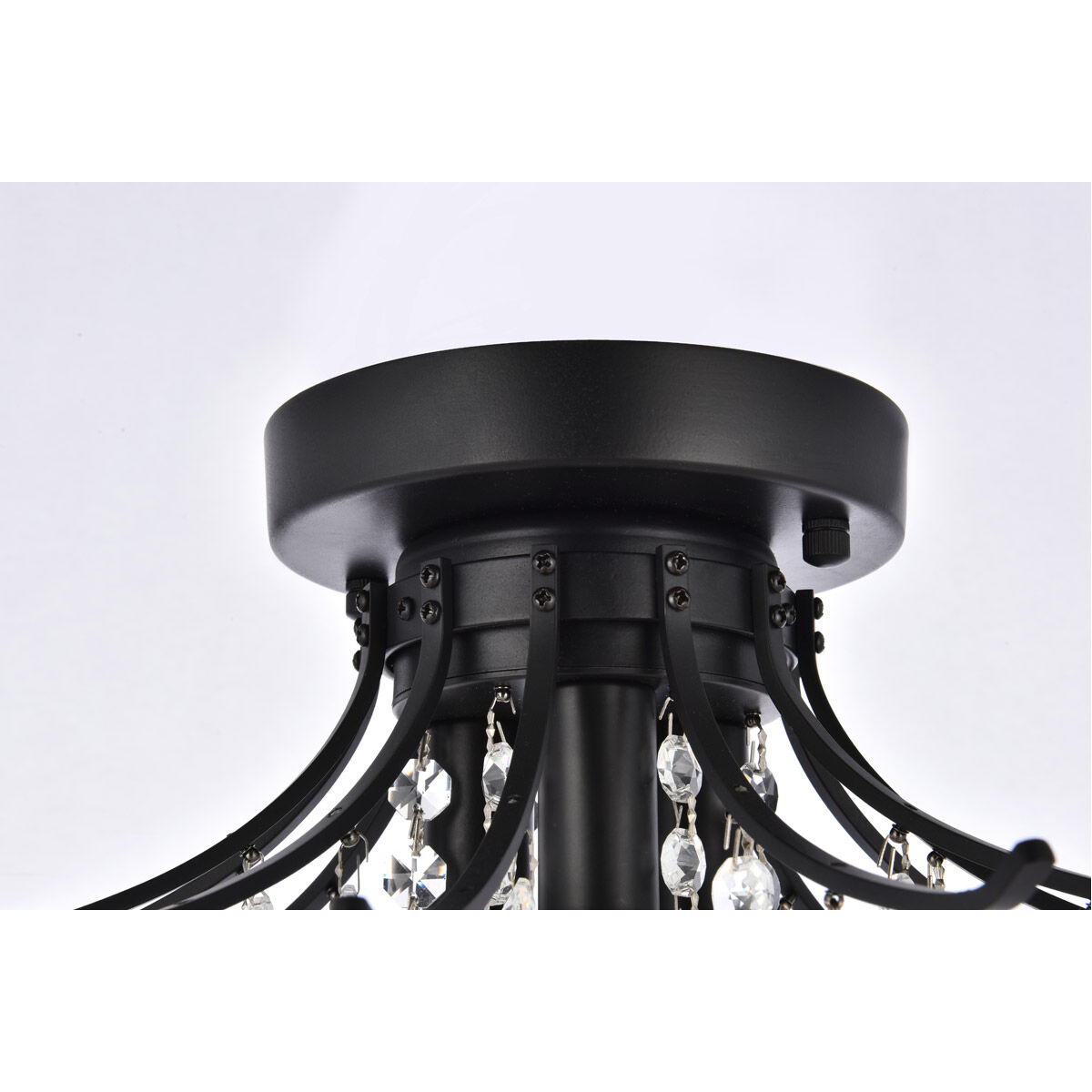 Toureg 3 Light 16 inch Black and Clear Flush Mount Ceiling Light