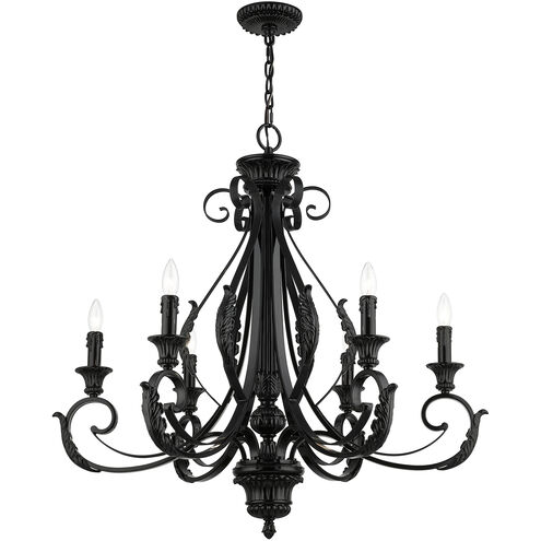 Valencia 6 Light 35 inch Shiny Black Large Chandelier Ceiling Light
