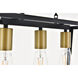 Resolute 3 Light 25 inch Brass and Black Pendant Ceiling Light