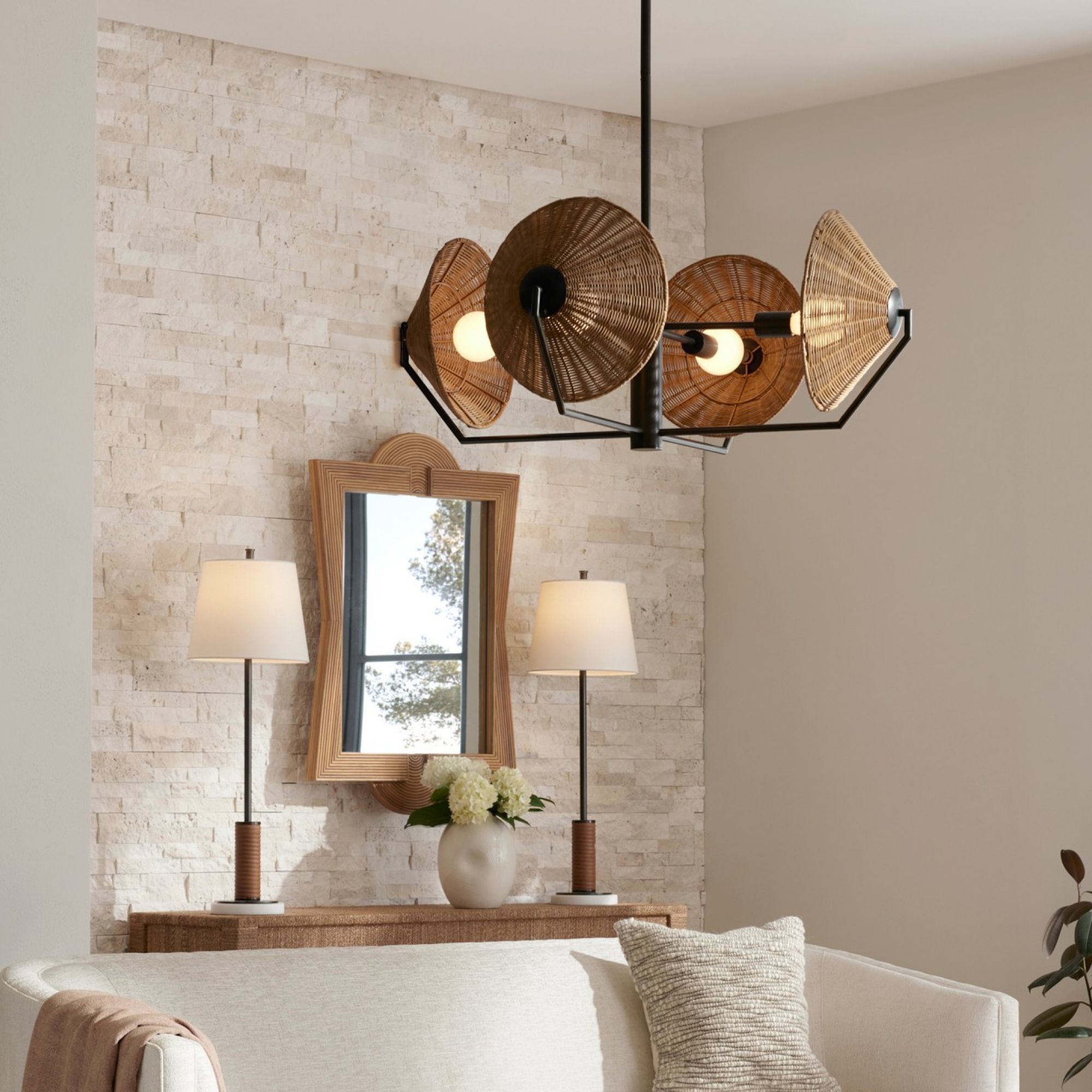 Coleman 4 Light 34 inch Natural Chandelier Ceiling Light