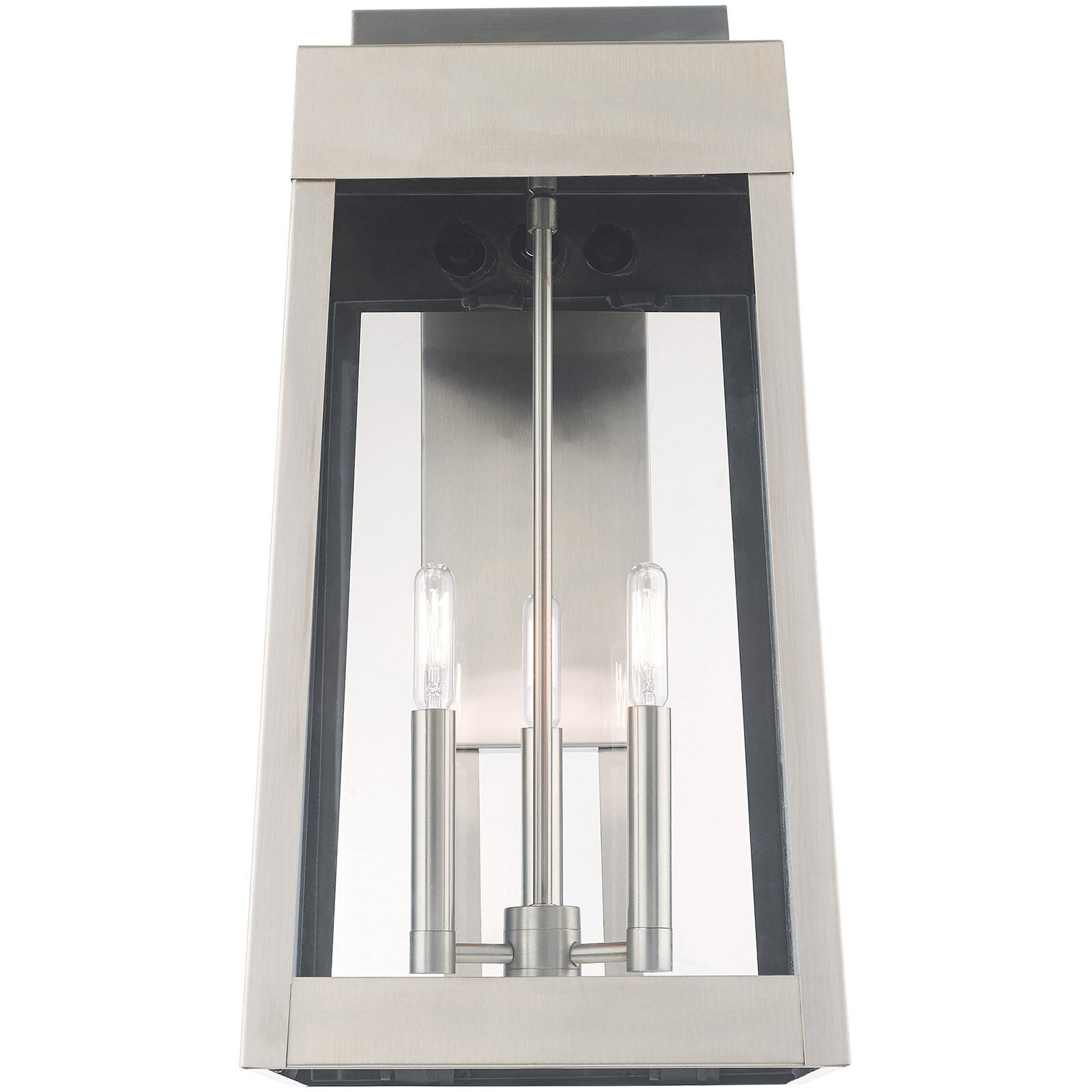 Oslo 3 Light 20 inch Brushed Nickel Outdoor Wall Lantern