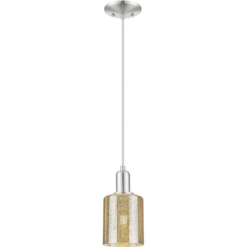 Arcadia Cobbleskill 1 Light 5 inch Brushed Satin Nickel Mini Pendant Ceiling Light in Mercury
