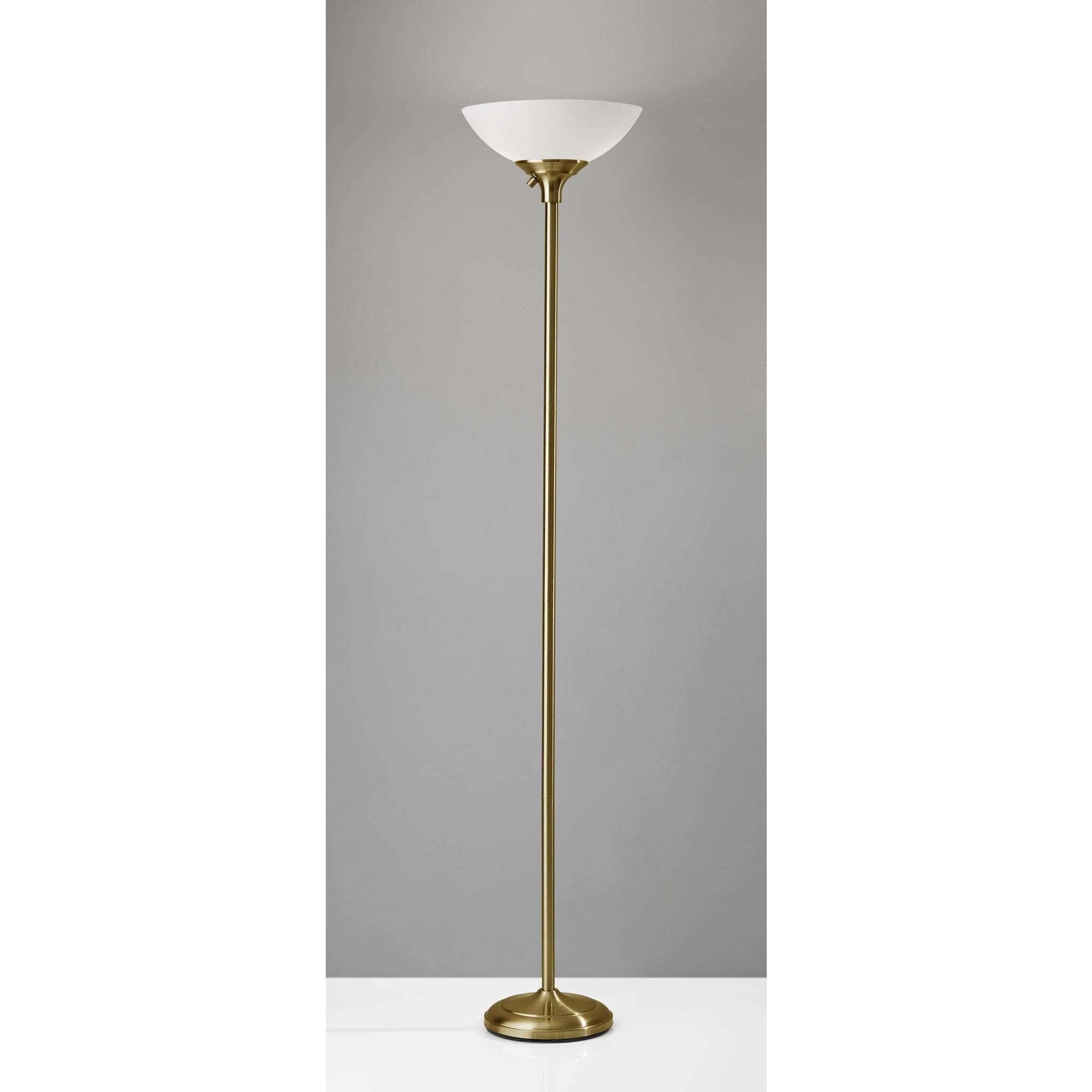 Glenn 71 inch 150 watt Antique Brass Floor Lamp Portable Light