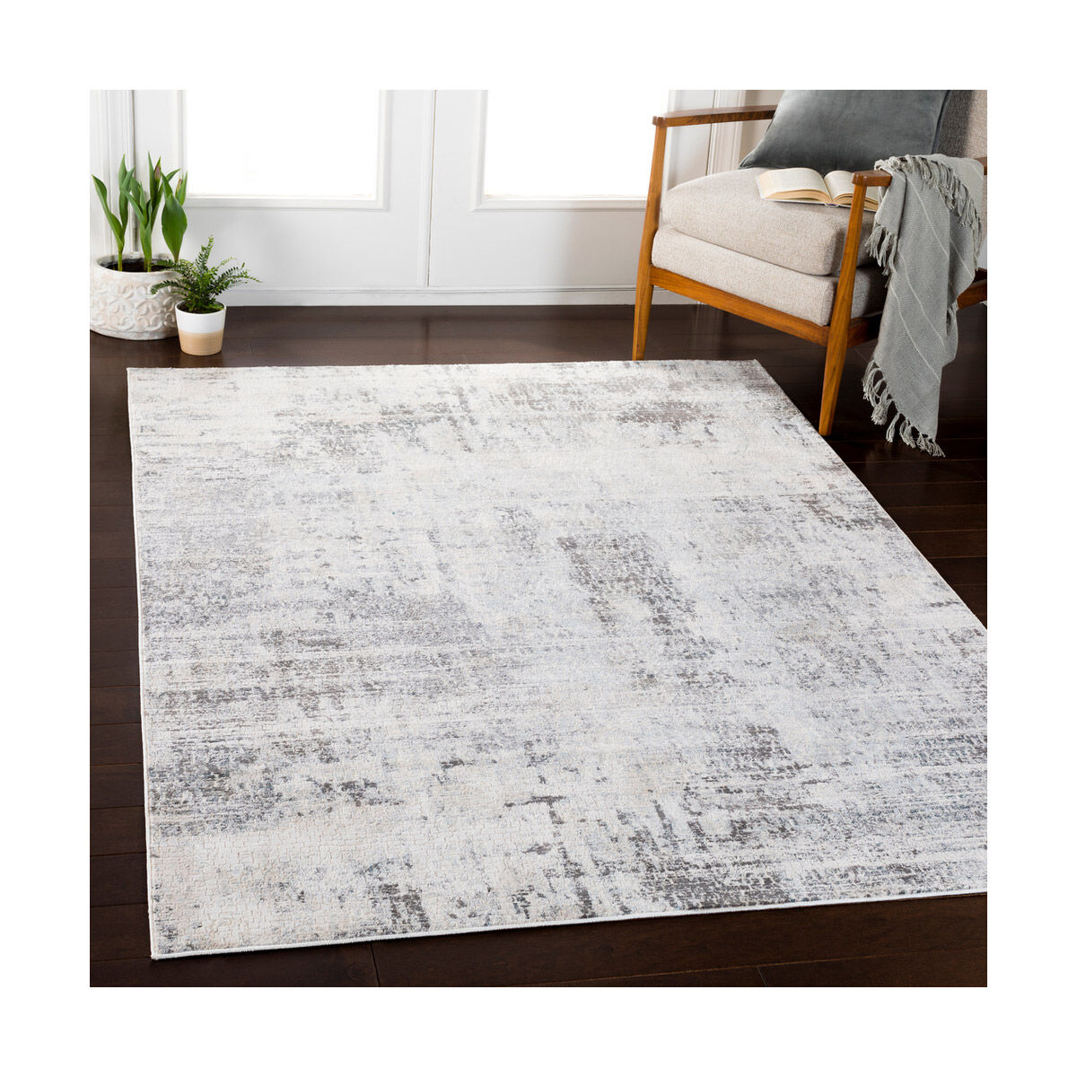 Genesis 35 X 24 inch Silver Gray/White/Pale Blue/Medium Gray/Denim Rugs in 2 x 3, Rectangle