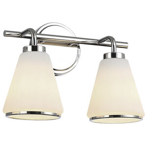Zoey 2 Light 13.75 inch Polished Nickel Bathroom Vanity Wall Light