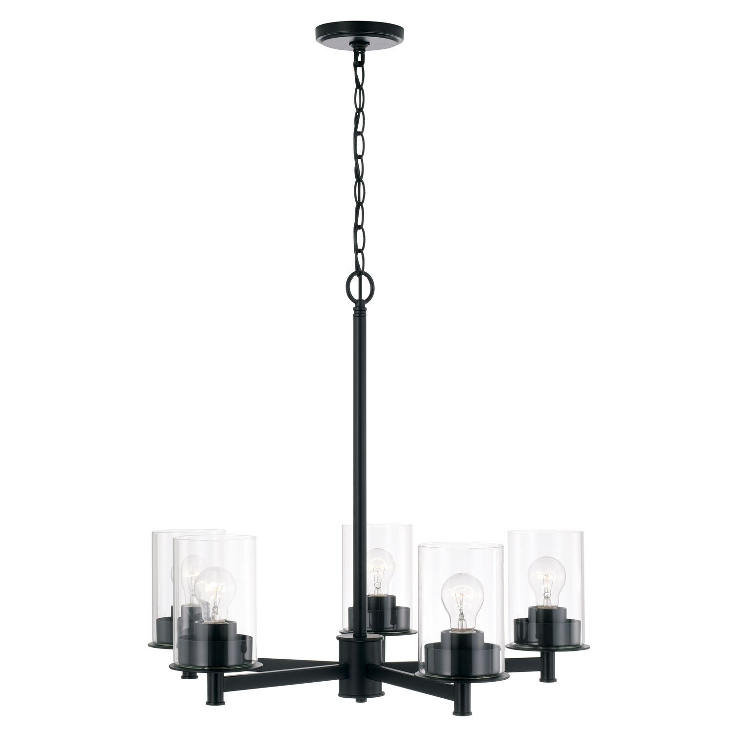 Mason 5 Light 26 inch Matte Black Chandelier Ceiling Light