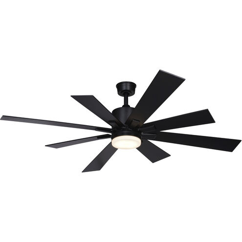 Crawford 60 inch Black with Black-Driftwood Blades Ceiling Fan