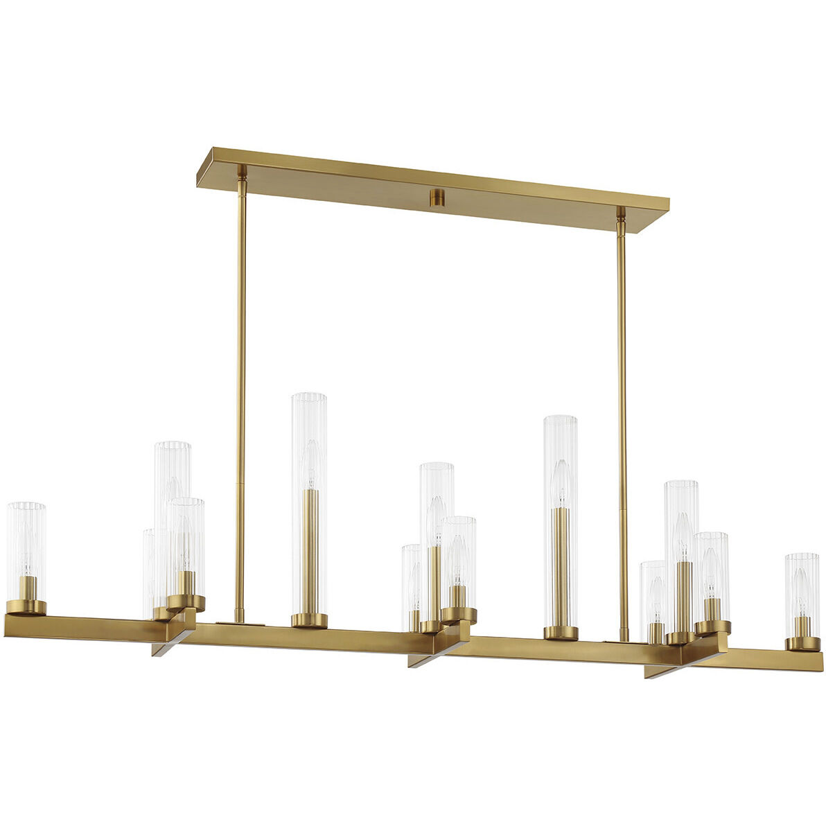 Carina 13 Light 47.5 inch Warm Brass Linear Chandelier Ceiling Light