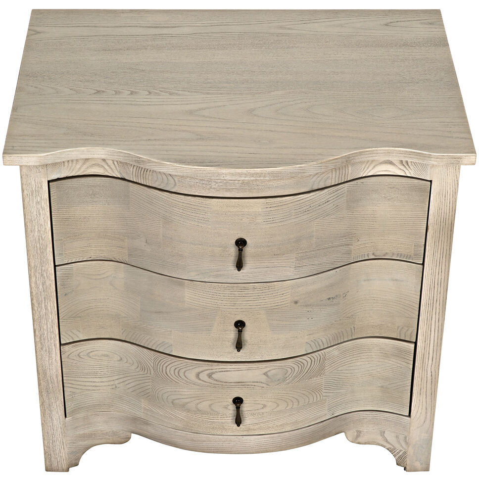 Curved Front 30 X 28.5 inch Vintage Grey Side Table