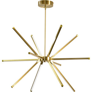 Array LED 31.5 inch Aged Brass Chandelier Ceiling Light