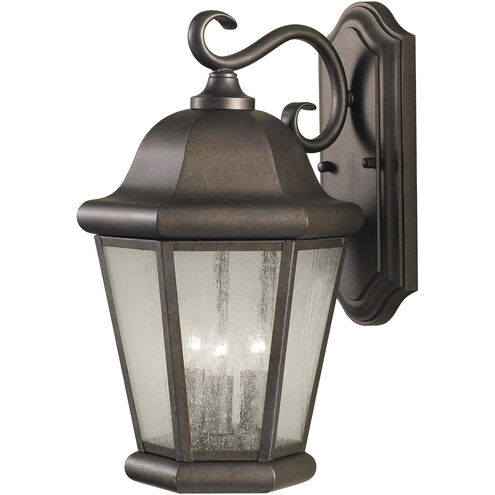 Martinsville 3 Light 17 inch Corinthian Bronze Outdoor Wall Lantern, Large