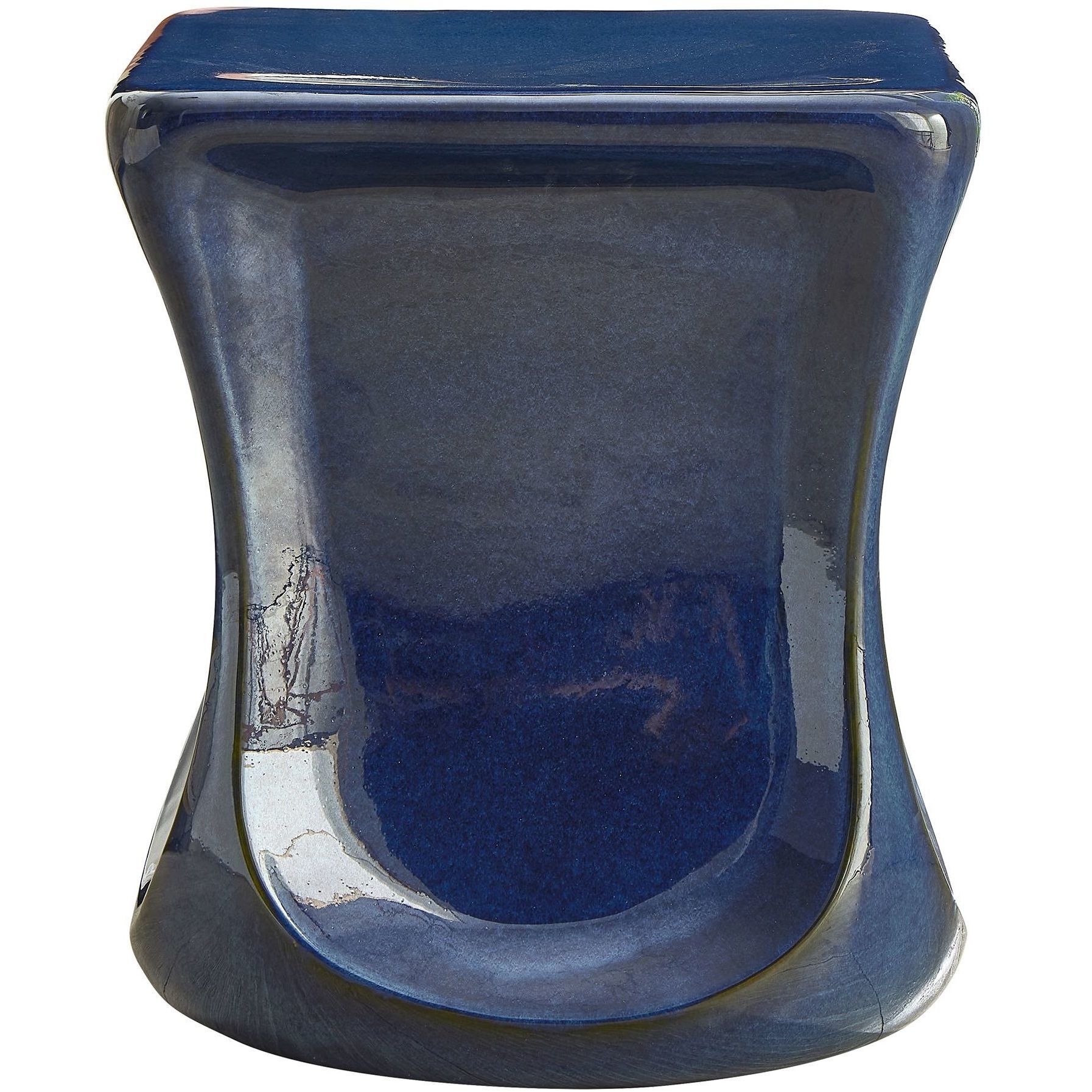 Kaz 18.25 inch Blue Glaze Garden Stool