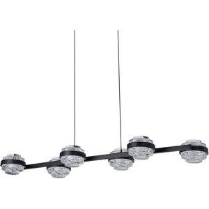 Milano Series 39 inch Black Linear Chandelier Ceiling Light, Artisan Collection