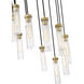 Beau 11 Light 24 inch Rubbed Brass Chandelier Ceiling Light