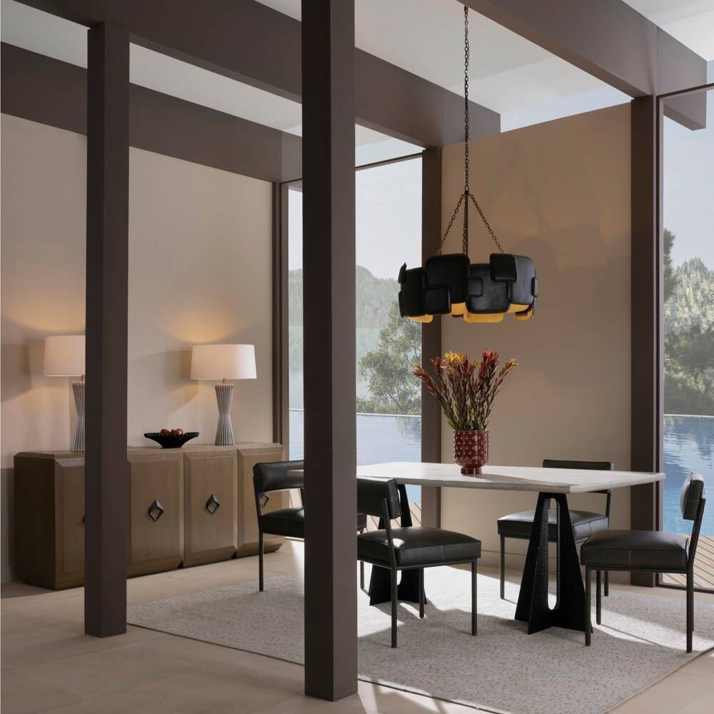 Waylon 6 Light 29 inch Blackened Iron Chandelier Ceiling Light