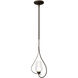 Flora 1 Light 7.6 inch Dark Smoke Mini Pendant Ceiling Light in Seeded with Opal, Up Light