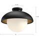 Alora Mood Rubio 1 Light 16 inch Matte Black/Opal Matte Glass Flush Mount Ceiling Light