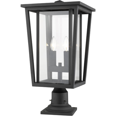 Seoul 2 Light 21.75 inch Black Outdoor Pier Mounted Fixture in 13.25