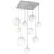 Gaia LED Classic Silver Multi-Pendant Ceiling Light in 3000K LED, Opal White