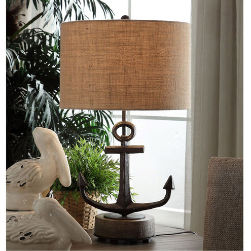 Warf Anchor 27 inch 100 watt Black Table Lamp Portable Light