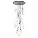Delilah LED 34 inch Black Multi Port Pendant Ceiling Light in Clear