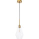 Gene 1 Light 7.1 inch Brass Pendant Ceiling Light