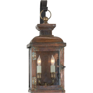 Chapman & Myers Suffork 2 Light 17.75 inch Natural Copper Outdoor Wall Lantern, Small