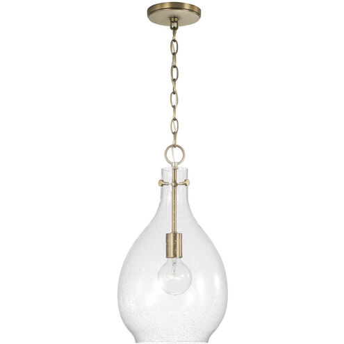 Brentwood 1 Light 9.75 inch Aged Brass Pendant Ceiling Light