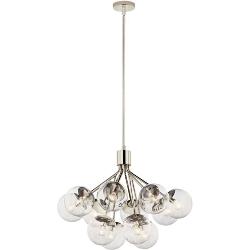 Silvarious 12 Light Polished Nickel Chandelier/Semi Flush Ceiling Light