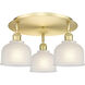 Dayton 3 Light 17.25 inch Satin Gold Flush Mount Ceiling Light in White