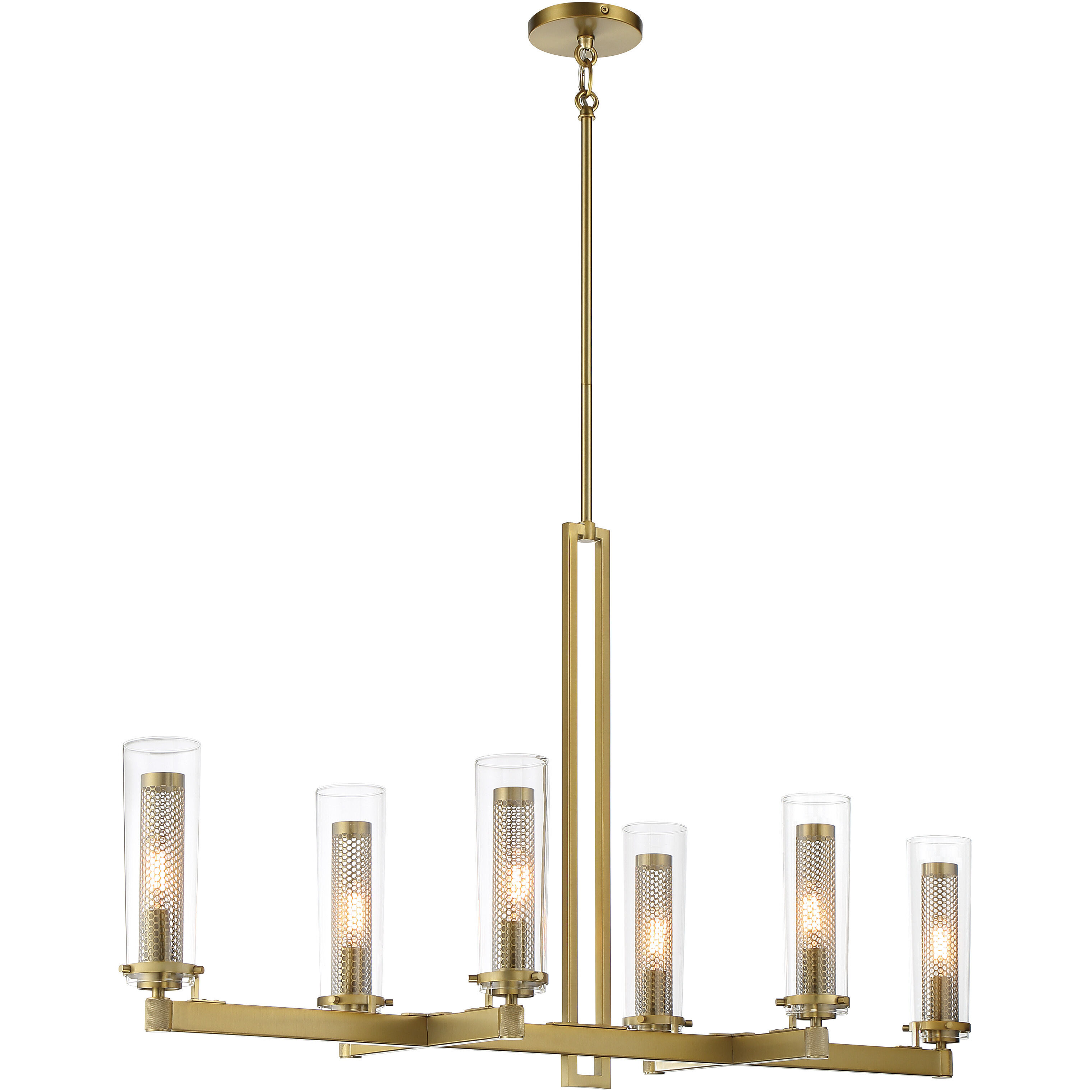 Emmerham 6 Light 44 inch Soft Brass Island Light Ceiling Light