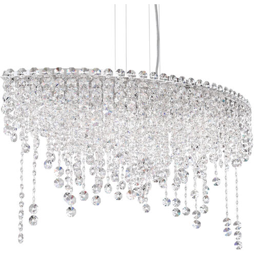 Chantant 6 Light 33 inch Polished Stainless Steel Linear Pendant Ceiling Light in Optic, Strand