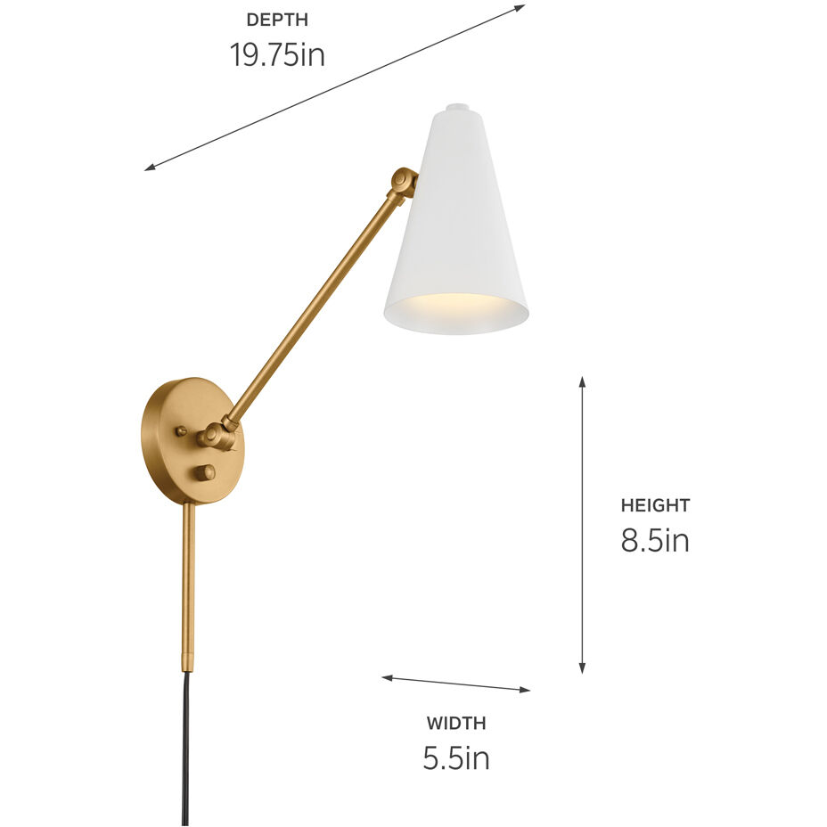 Sylvia 1 Light 5.5 inch Natural Brass Wall Sconce Wall Light