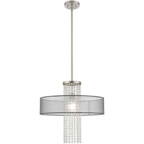 Bella Vista 1 Light 20 inch Brushed Nickel Pendant Chandelier Ceiling Light