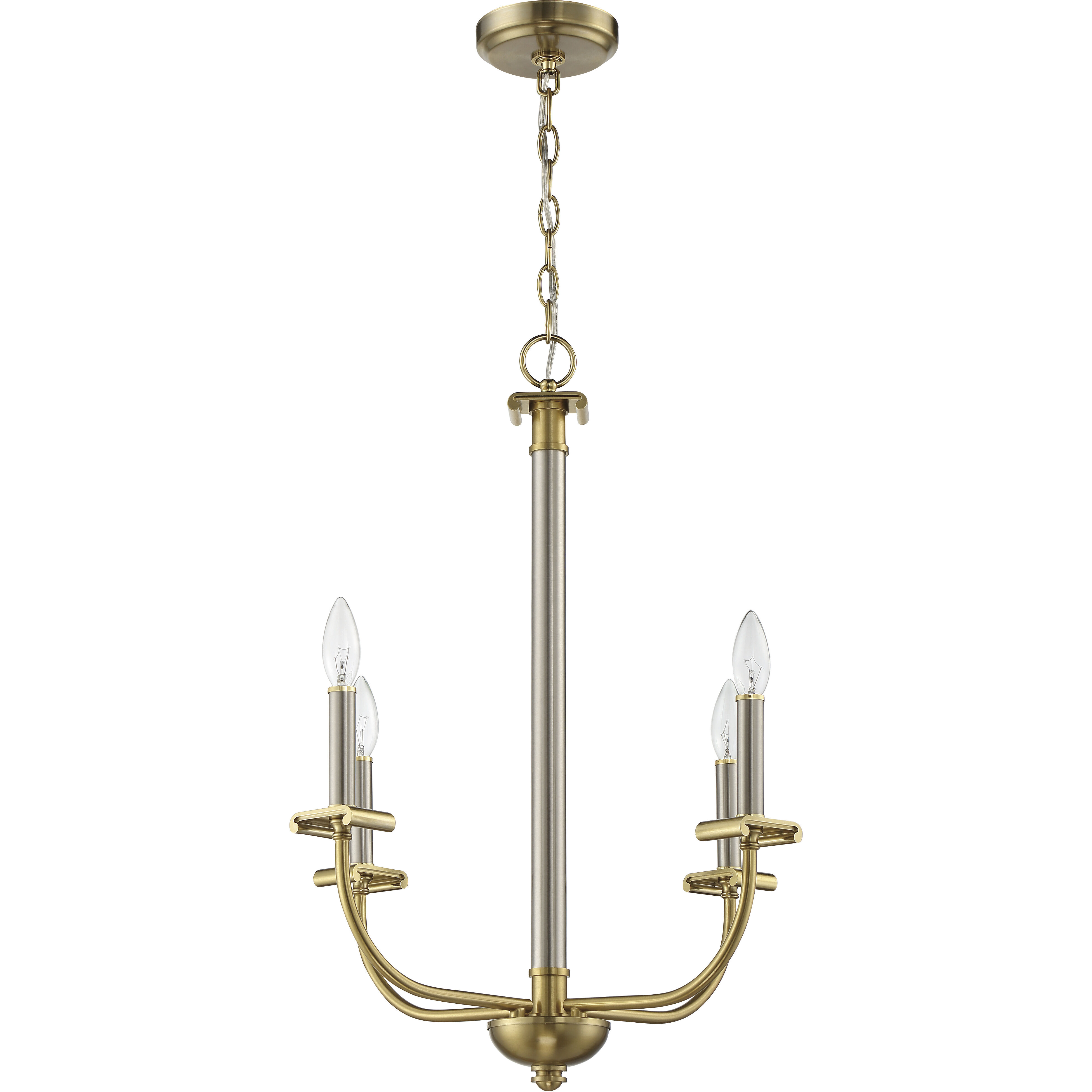 Stanza 4 Light 20.15 inch Brushed Polished Nickel / Satin Brass Chandelier Ceiling Light