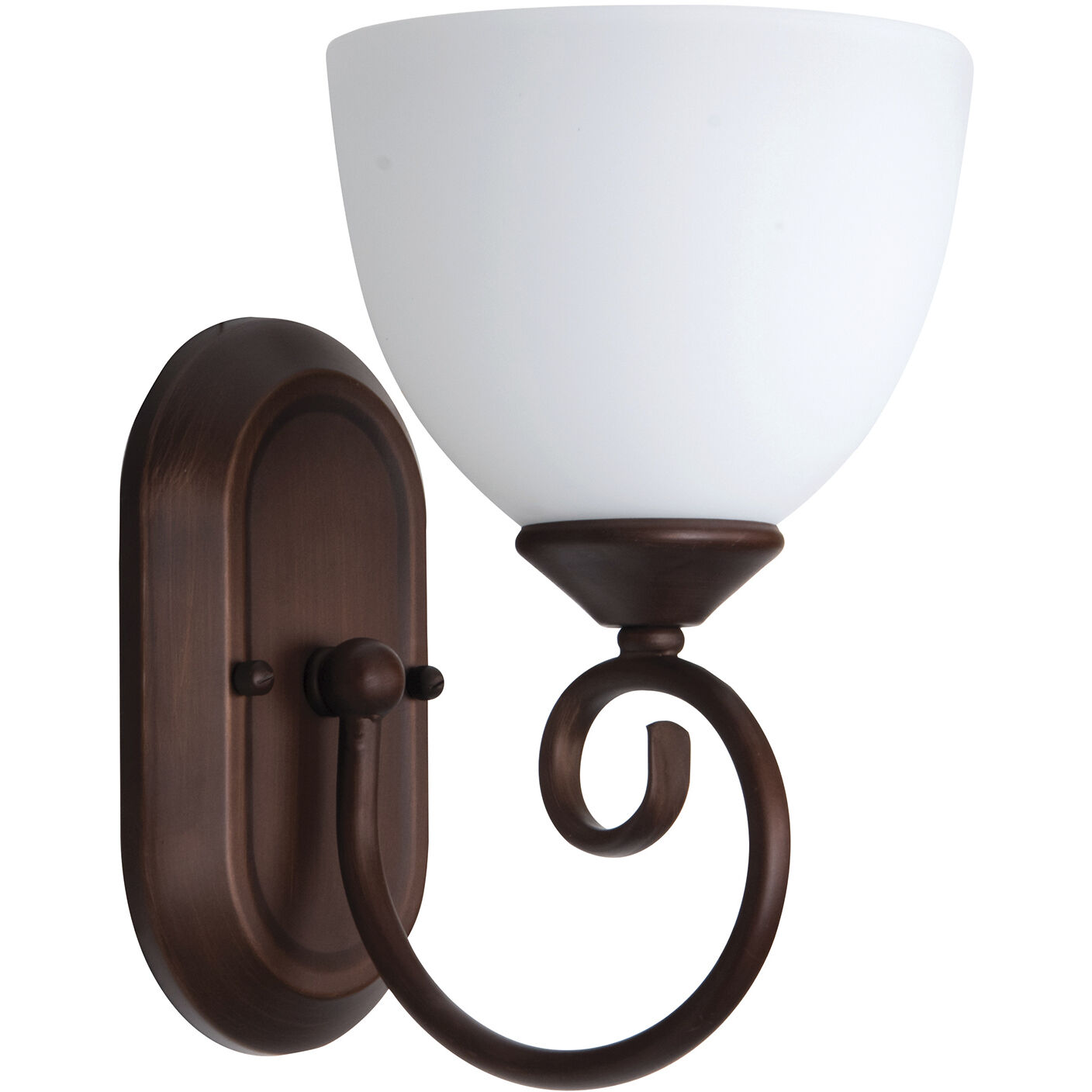 Raleigh 1 Light 6.5 inch Old Bronze Wall Sconce Wall Light in White Glass, Jeremiah