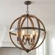 Farmhouse 6 Light 24 inch Wood with Black Pendant Ceiling Light