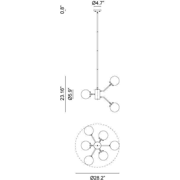 Maru 9 Light 29 inch Aged Gold Brass Chandelier Ceiling Light in Aged Gold Brass and Opal Glass