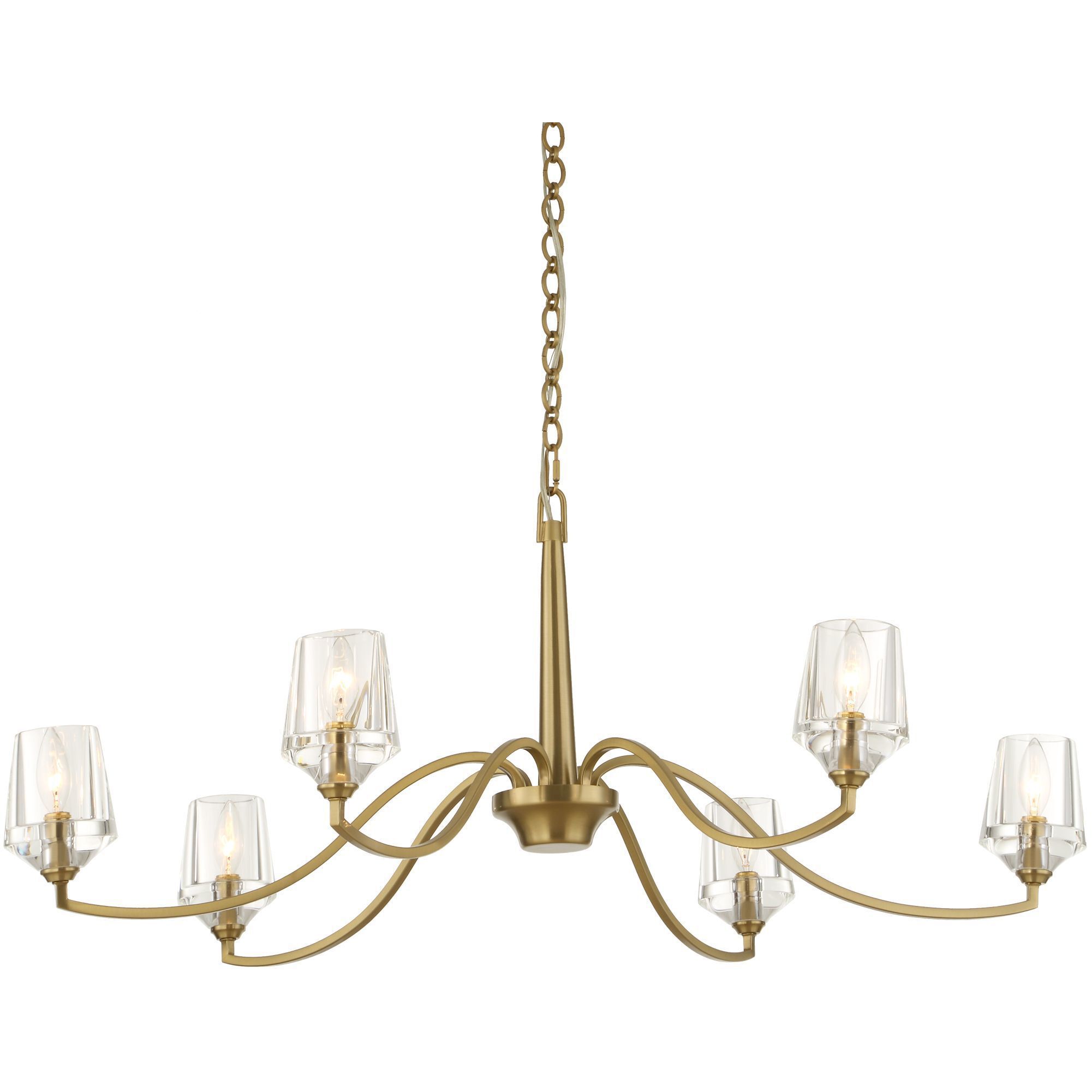 Barcelona 6 Light 40.25 inch Natural Brass Chandelier Ceiling Light