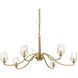 Barcelona 6 Light 40.25 inch Natural Brass Chandelier Ceiling Light