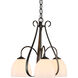 Sweeping Taper 3 Light 18.4 inch Oil Rubbed Bronze Chandelier Ceiling Light in Opal
