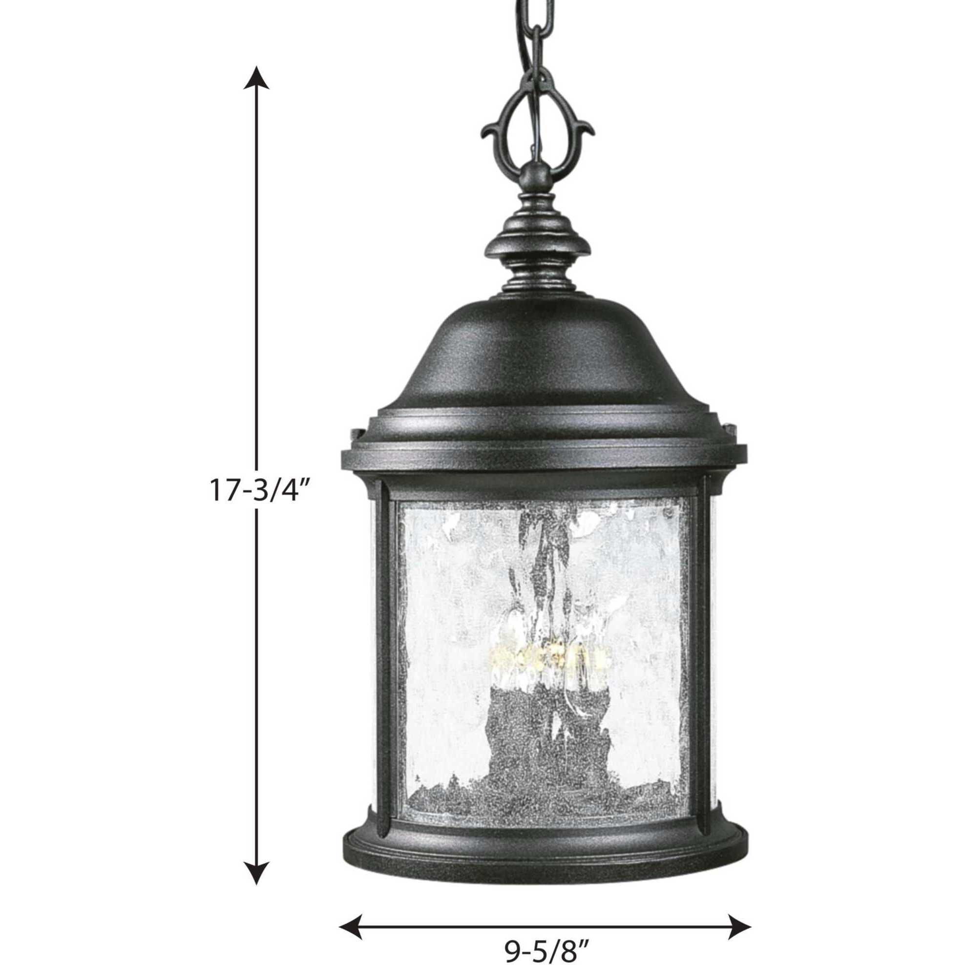 Ashmore 3 Light 10 inch Textured Black Outdoor Hanging Lantern 