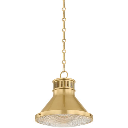 Highclere 1 Light 12.75 inch Aged Brass Pendant Ceiling Light