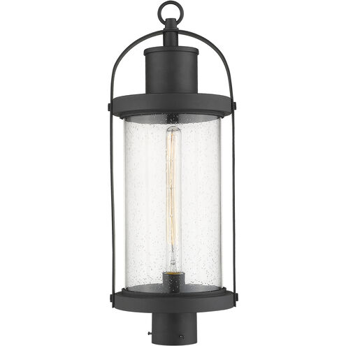 Roundhouse 1 Light 25 inch Black Outdoor Post Mount Fixture in 8