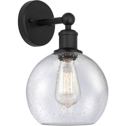 Athens Sconce Wall Light in Matte Black, Seedy