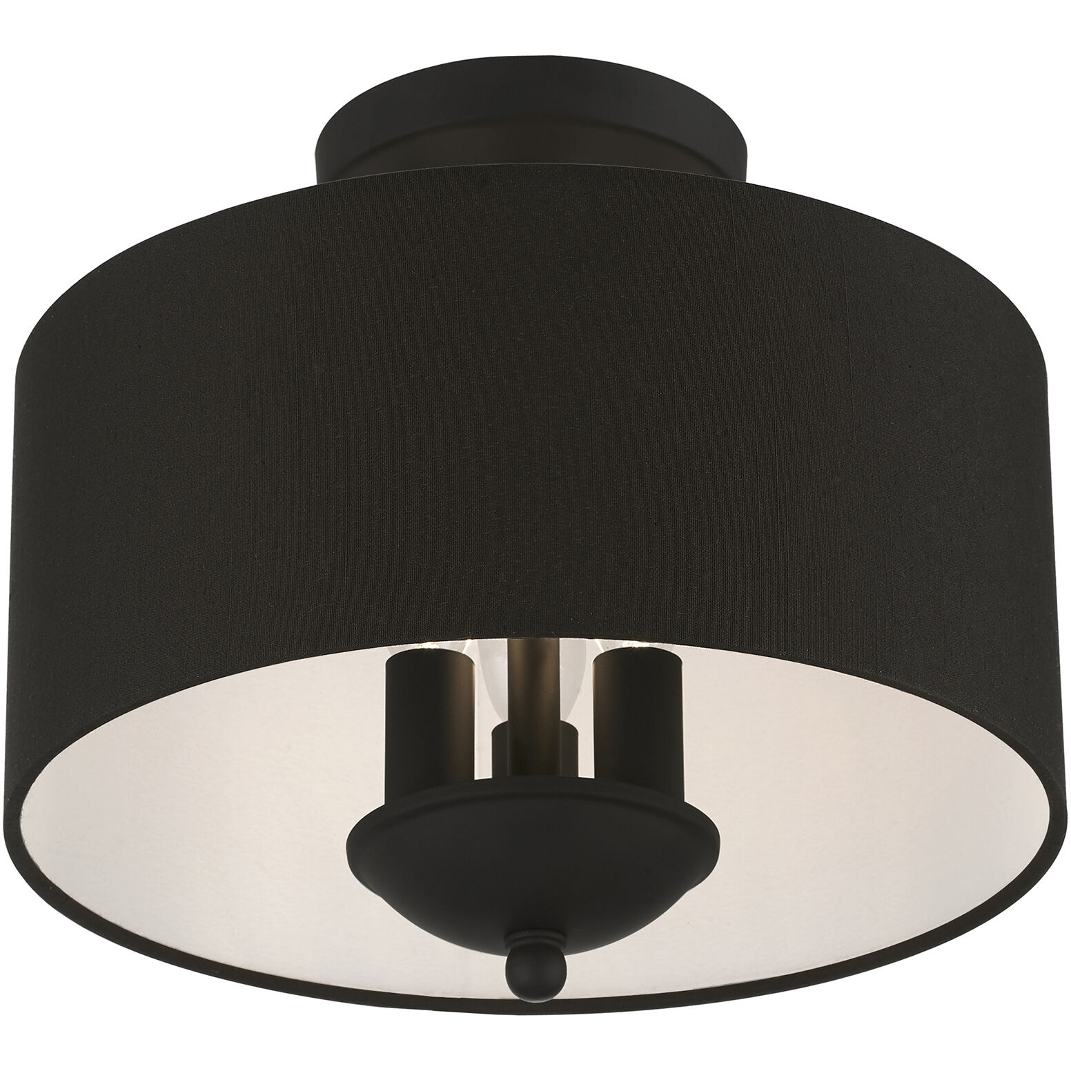 Birchwood 3 Light 12 inch Black Semi-Flush Mount Ceiling Light